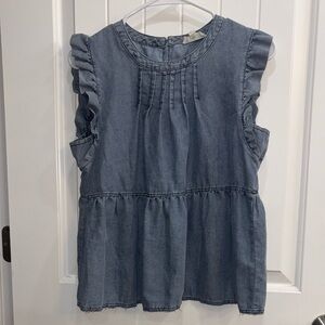 Eesome Light Blue Denim Top